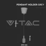 V-TAC VT-3481 E27 Пендел Сив