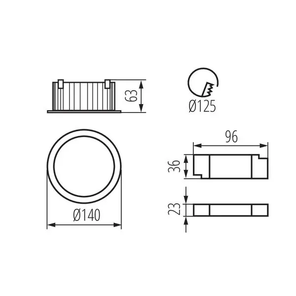Kanlux 35671 ЛЕД Луна за вграждане TIBERI PRO 220V 20W 4000K IP44