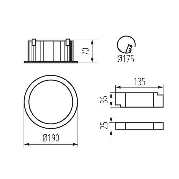 Kanlux 35672 ЛЕД Луна за вграждане TIBERI PRO 220V 30W 4000K IP44