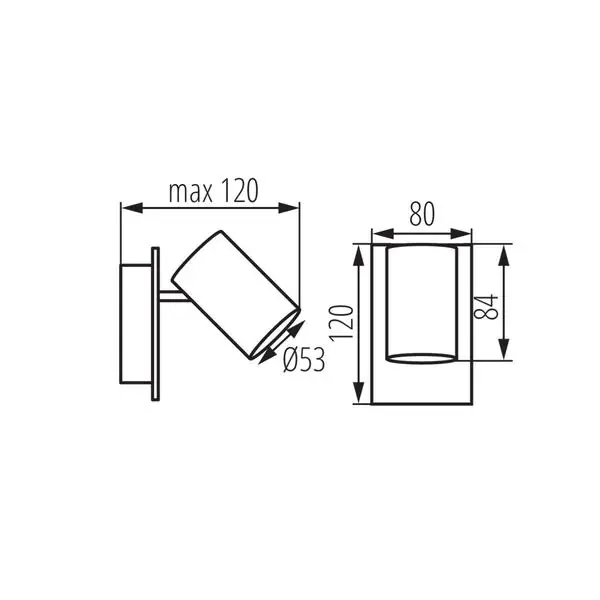 Kanlux 35690 Осветително тяло за стена или таван EVALO GU10 220V IP20