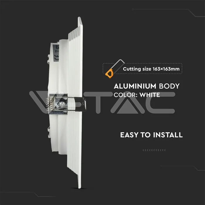 V-TAC VT-35751 1xAR111 Тяло за Вграждане Релеф Бяло Тяло