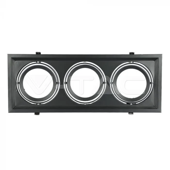 V-TAC VT-3583 3xAR111 Тяло за Вграждане черно Тяло