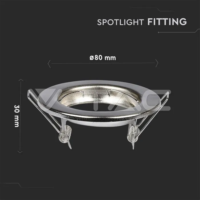 V-TAC VT-3585 GU10 Корпус Луна Кръг Неоринтируема Сатен Никел 2бр/кутия