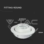 V-TAC VT-3593 GU10 Корпус Луна Кръг Променлив Ъгъл Бяла