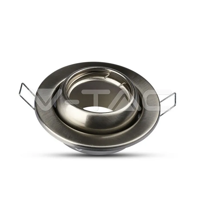 V-TAC VT-3594 GU10 Корпус Луна Кръг Променлив Ъгъл Сатен Никел