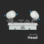 V-TAC VT-3618 2 x GU10 Корпус Луна Релсов Монтаж Бял
