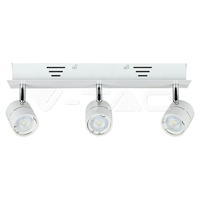V-TAC VT-3619 3 x GU10 Корпус Луна Релсов Монтаж Бял