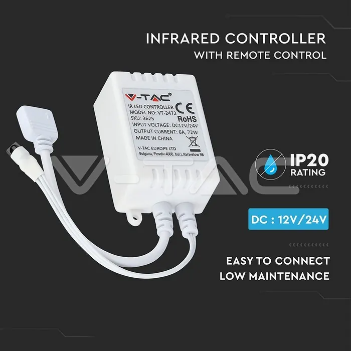 V-TAC VT-2972 LED Лента Сет 422 COB IP20 RGB 13W DC24V /2880 + 3625 + 3272/