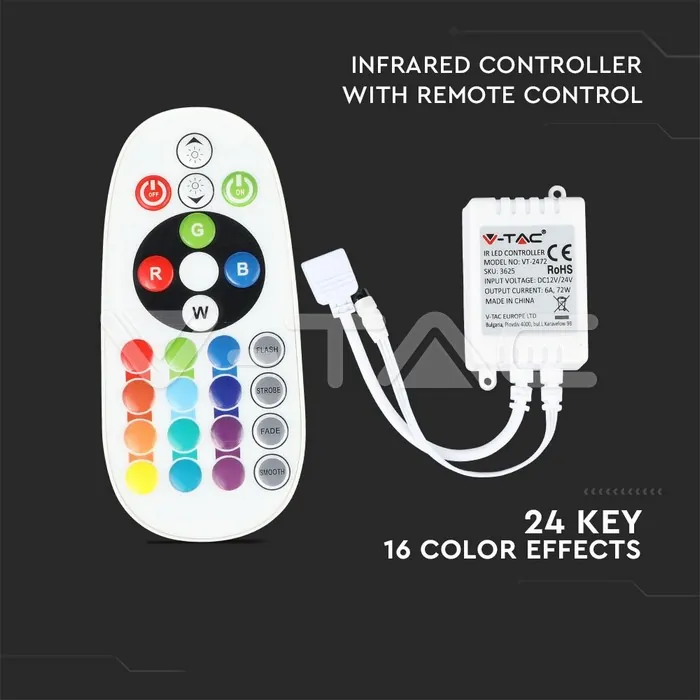 V-TAC VT-2972 LED Лента Сет 422 COB IP20 RGB 13W DC24V /2880 + 3625 + 3272/