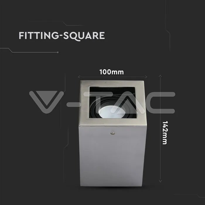 V-TAC VT-3632 GU10 Корпус Луна Външен Монтаж Квадрат Сатен Никел