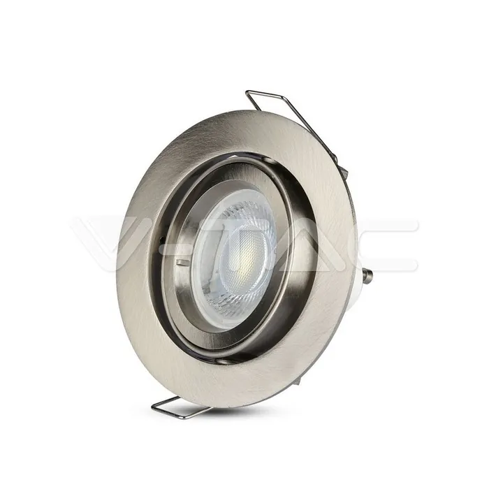 V-TAC VT-3646 GU10 Корпус Луна Кръг Сатен Никел
