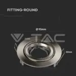 V-TAC VT-3646 GU10 Корпус Луна Кръг Сатен Никел