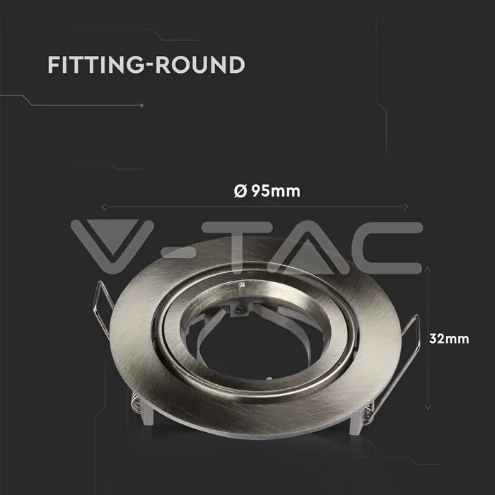 V-TAC VT-3646 GU10 Корпус Луна Кръг Сатен Никел