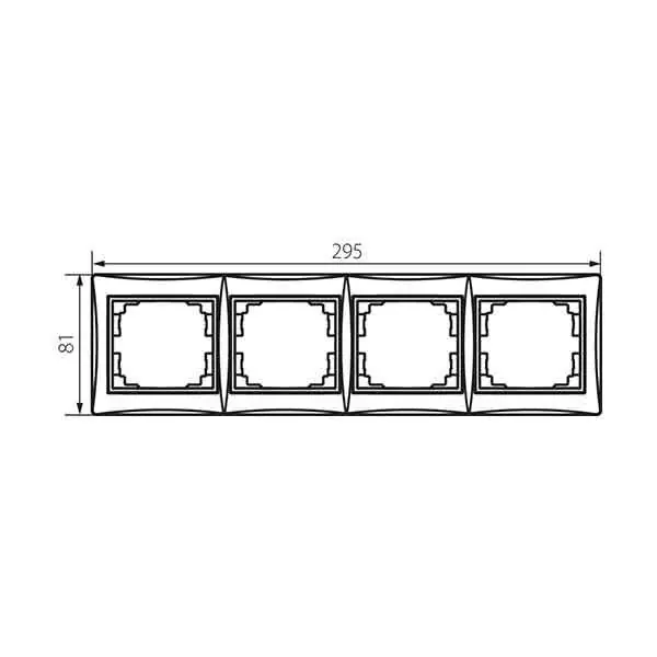 Kanlux 36493 Четворна хоризонтална рамка DOMO