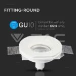 V-TAC VT-3650 GU10 Гипсова Отливка Кръг Бял