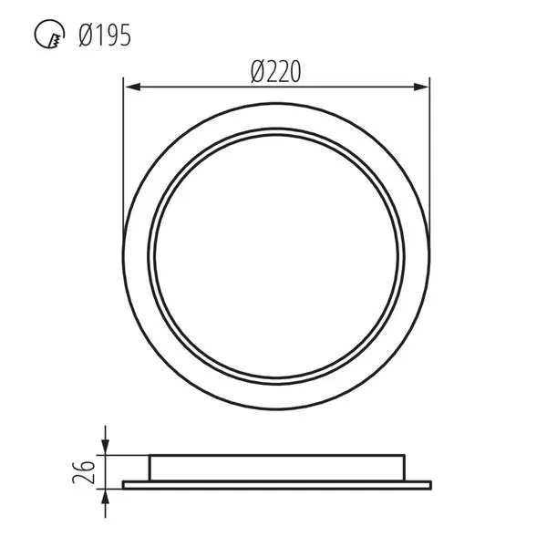 Kanlux 36514 ЛЕД Луна Панел за вграждане TAVO LED 220V 24W 4000K IP44