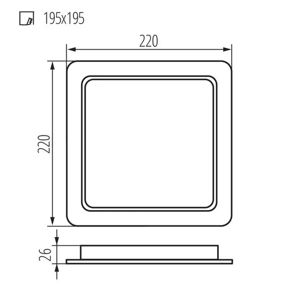 Kanlux 36519 ЛЕД Луна Панел за вграждане TAVO LED 220V 24W 4000K IP44