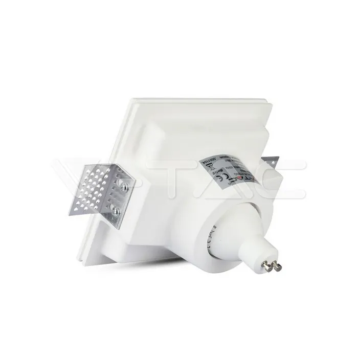 V-TAC VT-3653 GU10 Гипсова Отливка Квадрат Бял