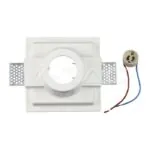 V-TAC VT-3653 GU10 Гипсова Отливка Квадрат Бял