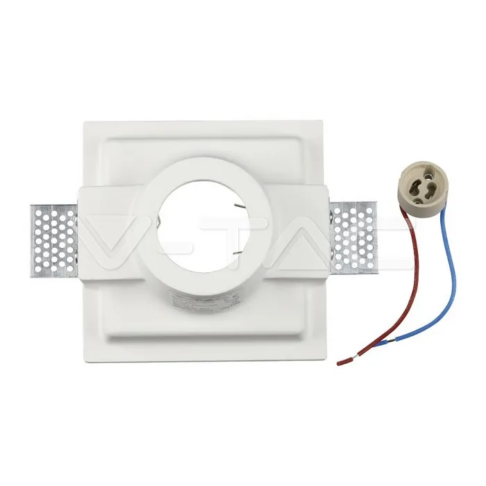 V-TAC VT-3653 GU10 Гипсова Отливка Квадрат Бял