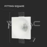 V-TAC VT-3653 GU10 Гипсова Отливка Квадрат Бял