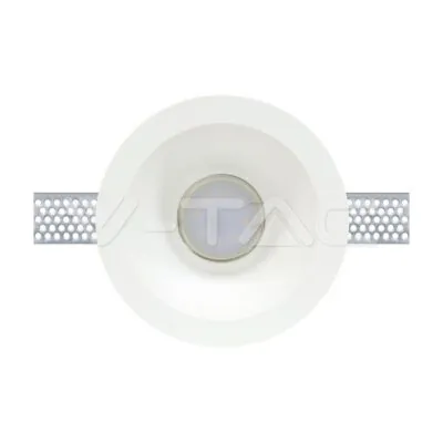 V-TAC VT-3654 GU10 Гипсова Отливка Кръг Бял