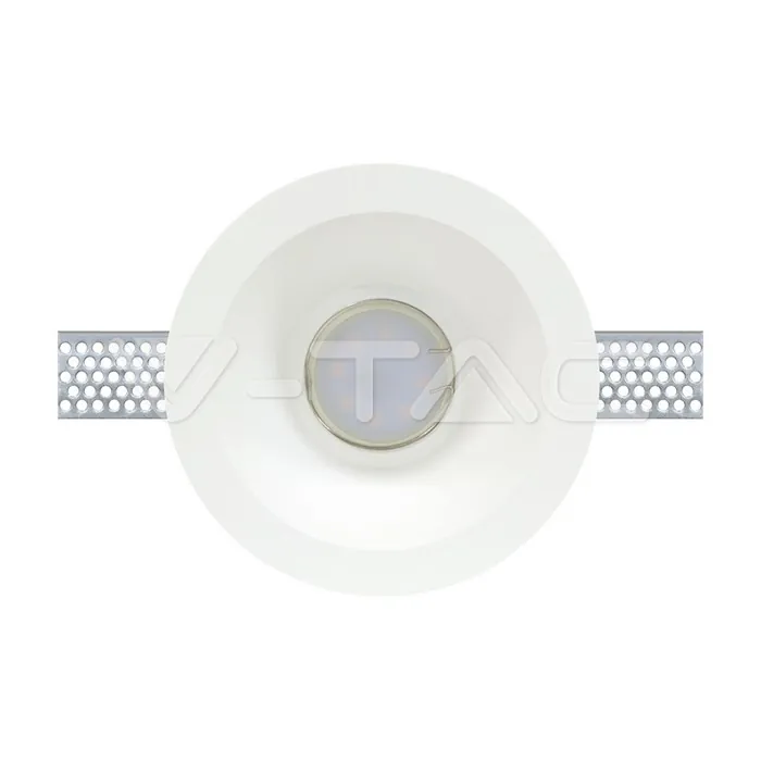 V-TAC VT-3654 GU10 Гипсова Отливка Кръг Бял