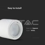 V-TAC VT-3667 GU10 Гипсова Отливка Кръг С Алуминиев Ринг Бял