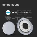 V-TAC VT-3677 GX53 Корпус Кръг Хром