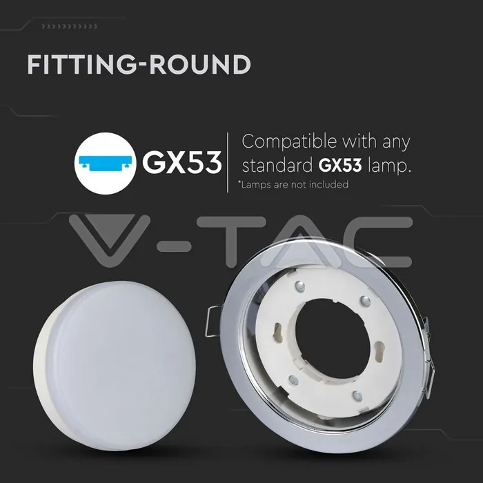 V-TAC VT-3677 GX53 Корпус Кръг Хром