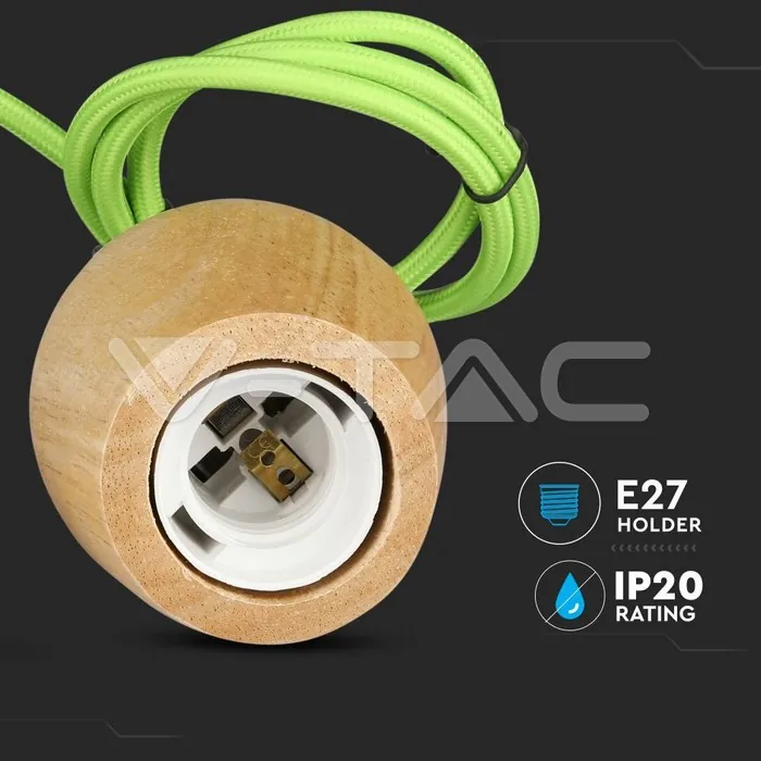 V-TAC VT-3725 Висящ Пендел Зелен Кабел