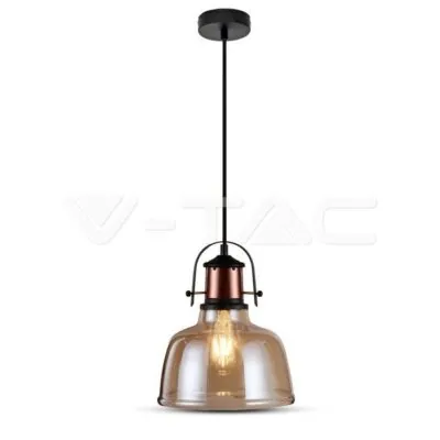 V-TAC VT-3726 Стъклен Пендел Кафяво Прозрачно Стъкло