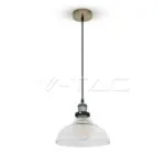 V-TAC VT-3730 Стъклен Пендел Прозрачно Стъкло Ф245