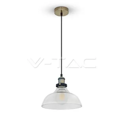 V-TAC VT-3730 Стъклен Пендел Прозрачно Стъкло Ф245