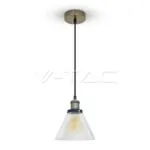 V-TAC VT-3738 Стъклен Пендел Светло Прозрачен Ф180
