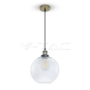 V-TAC VT-3739 Стъклен Пендел Винтидж Прозрачен Ф250