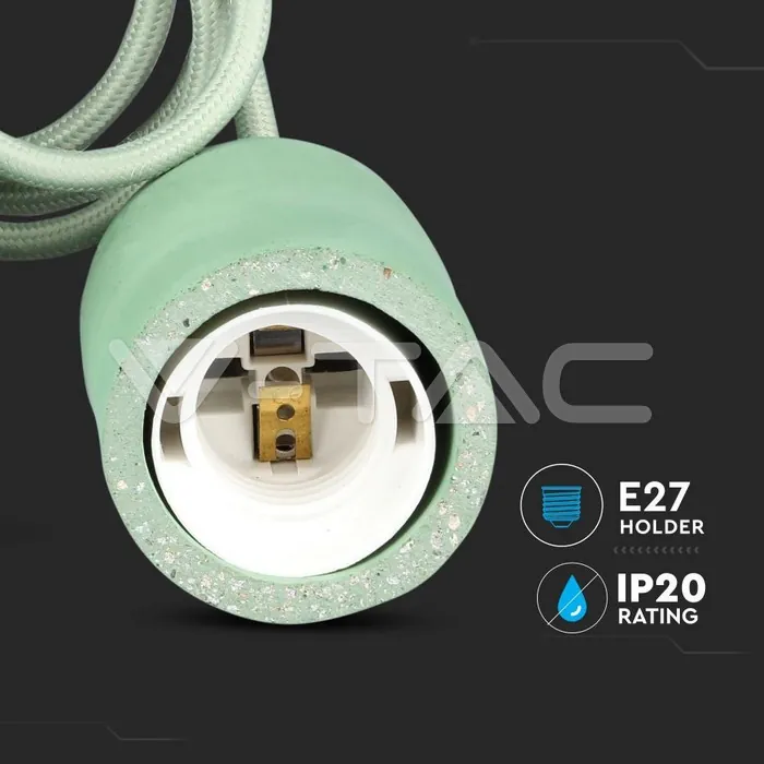 V-TAC VT-3742 Бетонен Пендел Светло Зелен