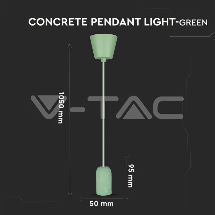 V-TAC VT-3742 Бетонен Пендел Светло Зелен