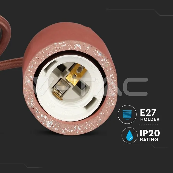 V-TAC VT-3743 Бетонен Пендел Светло Червен