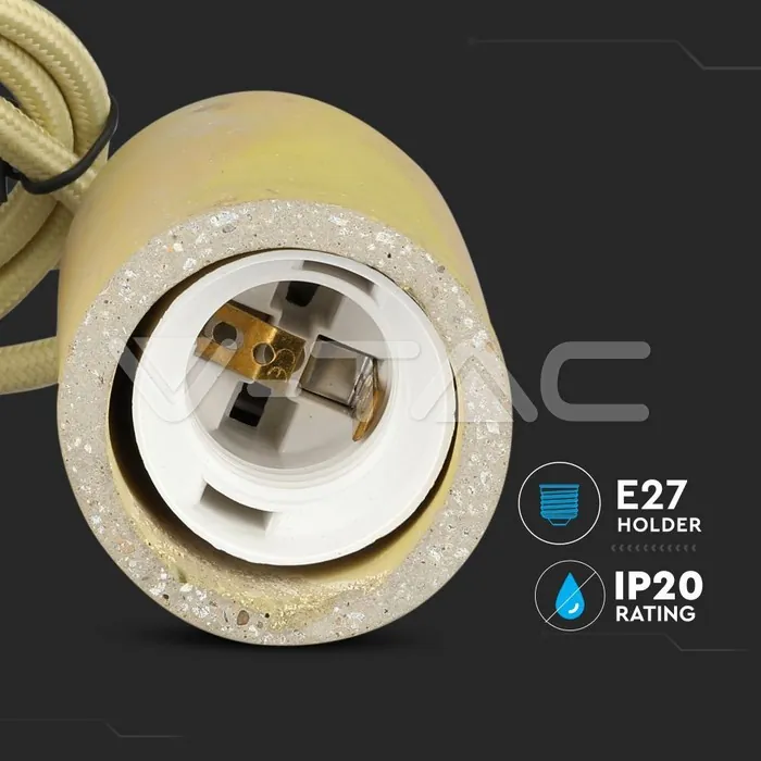 V-TAC VT-3745 Бетонен Пендел Светло Жълт
