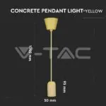 V-TAC VT-3745 Бетонен Пендел Светло Жълт