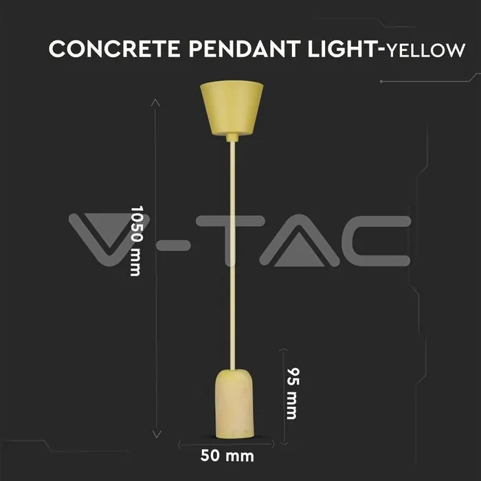 V-TAC VT-3745 Бетонен Пендел Светло Жълт