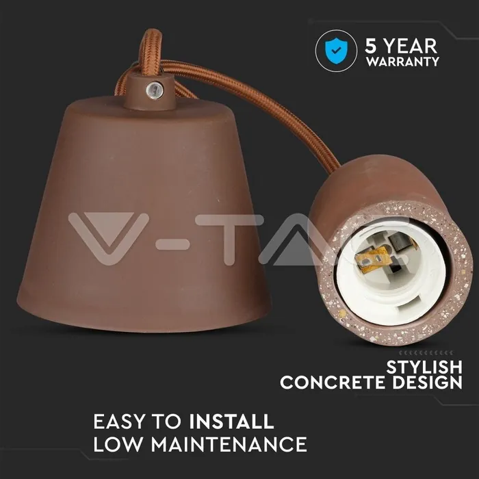 V-TAC VT-3749 Бетонен Пендел Светло Кафяв