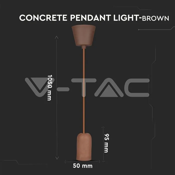 V-TAC VT-3749 Бетонен Пендел Светло Кафяв