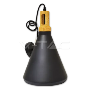 V-TAC VT-3762 Пендел Черна Шапка Основа Дърво Голям Ф250