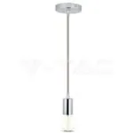 V-TAC VT-3786 Пендел Хромиран Купол Светло Сив Кабел