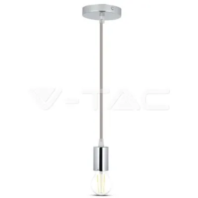 V-TAC VT-3786 Пендел Хромиран Купол Светло Сив Кабел