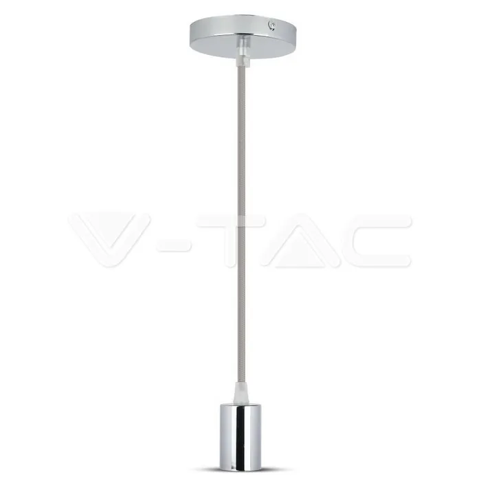 V-TAC VT-3786 Пендел Хромиран Купол Светло Сив Кабел