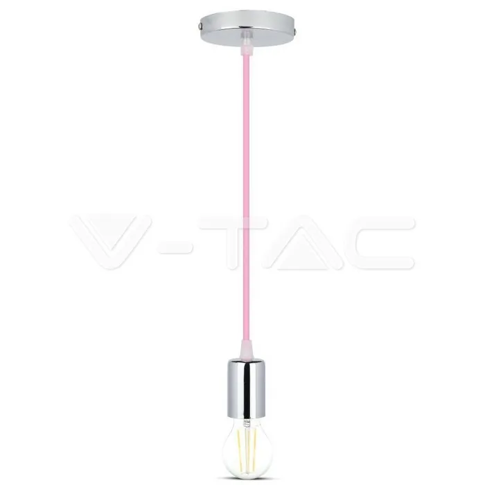 V-TAC VT-3789 Пендел Хромиран Купол Светло Розов Кабел