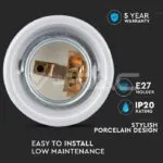 V-TAC VT-3800 Фасунга Порцелан E27 Сив